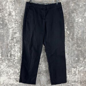 Boden Sz 4R Black Capri Crop Chino Ankle Pants Flat Front Straight Leg